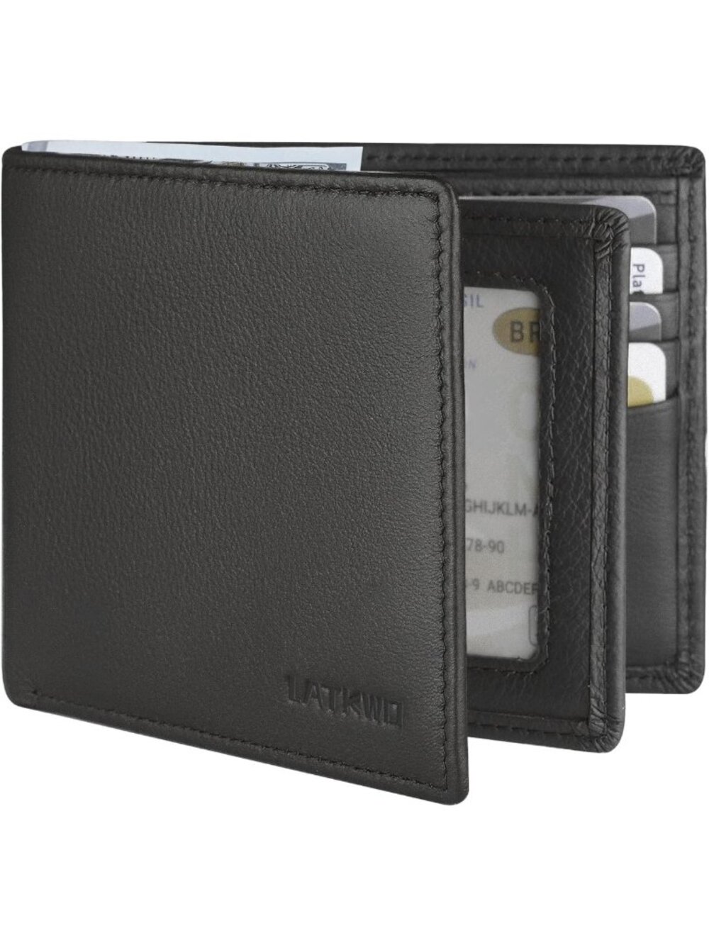 Genuine Leather Bifold Wallet for Men - RFID Blocking, Slim Design, 10 Card